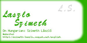 laszlo szimeth business card