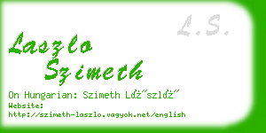 laszlo szimeth business card